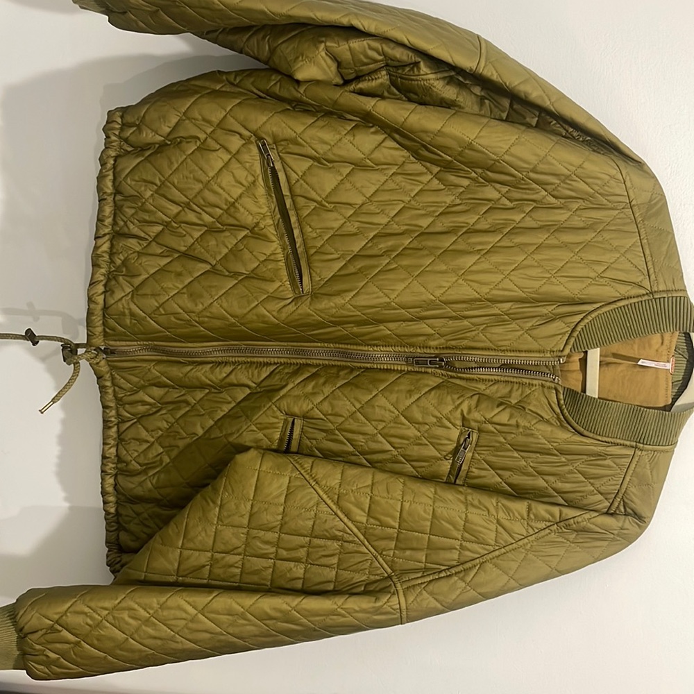 New! Free People  quilted Bomber jacket large